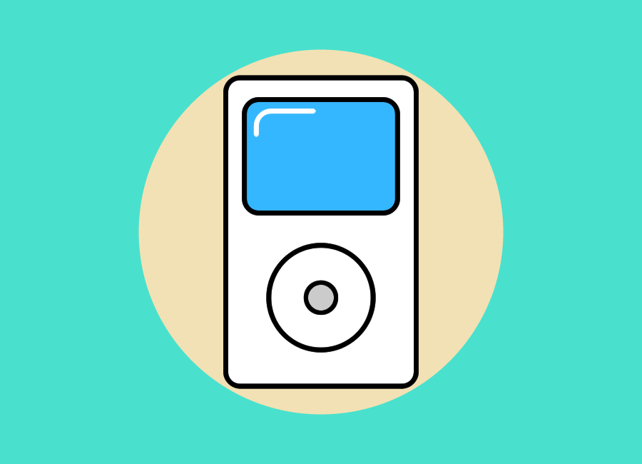 An illustration of an iPod video classic.